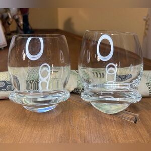 Rosenthal Studio-Line Schnapps & Whiskey Eggs Roly Poly Shot Glasses Pair 1970s